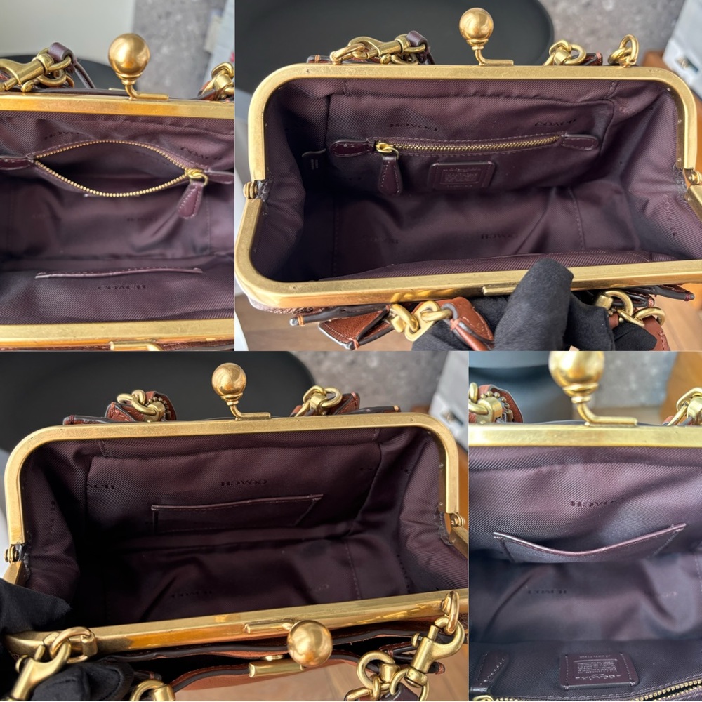 COACH Kisslock Dreamer 21 Bag Brown/Snakeskin - Picture 12 of 15